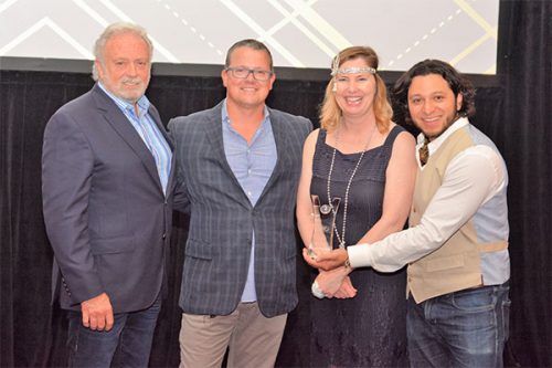 In the picture: Trae Walker and Oscar Trujillo from SharpSpring, WSI's Top Rated Supplier Award Winner with Mark Dobson and Valerie Brown-Dufour
