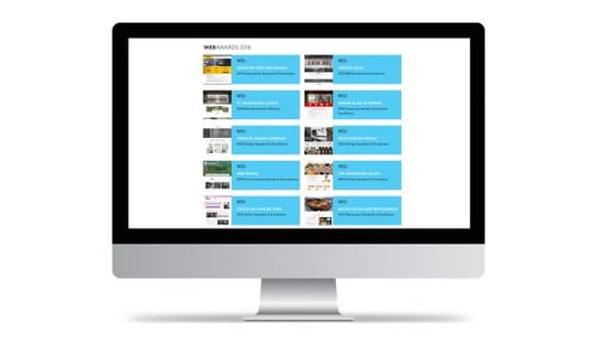 Image of computer screen with WSI's WMA WebAwards listed on it.